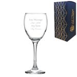Personalised Engraved 340ml (11.9 Fluid Ounces) Classic Red Wine Glass Comes with Presentation Box - Add Any Message or Name. Engraved in The United Kingdom