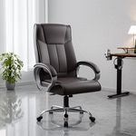 Green Soul Kiev Orthopedic Boss Chair | Breathable Leatherette Office Chair | Ergonomic Executive Chair with Spacious Cushioned Seat | Heavy Duty Metal Base | Rocking Function (Brown)