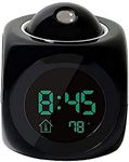 NXZ Plastic LCD Talking Digital Alarm Clock with Projector Time Display Watch and Talking Feature and LED Back Light (Black)