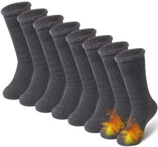 Sunew Women's Warm Thermal Hunting Socks 4 Pack,Winter Thick Socks Fur Lined Heavy Insulated Heated Slipper Socks for Women Extreme Cold Outdoors Activities Skiing Skating Socks,Dark Grey Medium