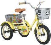 Empylynzar Kids Tricycle with Safety Features, Wide Anti-Skid Tires, Storage Basket, Soft Cushion Seat, Red (Yellow)