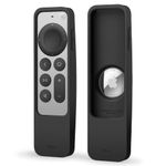 elago R5 Locator Case Compatible with 2022 Apple TV 4K Siri Remote 3rd Gen, Compatible with 2021 Apple TV Siri Remote 2nd Gen and Compatible with Apple AirTag - Full Access to All Functions [Black]