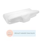 The White Willow Cervical Orthopedic Memory Foam Pillow for Sleeping, Back Pain & Neck Pain Relief Ideal for Side, Back & Stomach Sleeper (23.5" L x 15" W x 4.5" H) -White