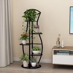 ARHAM ART Plant Stand Indoor Metal Plant Shelf 6 Tier White Plant Stands for Multiple Plants Small Plants Pots Corner Flower Stand Pot Holder for Patio Garden Corner Balcony Living Room Narrow (Black)