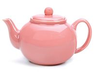 RSVP International Stoneware Teapot Collection, Microwave and Dishwasher Safe, 42 oz, Pink