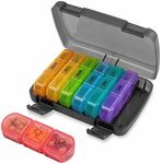 Weekly Pill Box Organiser - Easy to Open 7 Day 3 Times Travel Tablet Box - 7 Inner Pill Cases with Snap Shut Lids Design - Premium Quality Tablet Organiser for Vitamins & Supplements- Majestonic