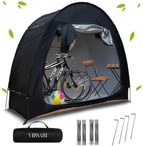 Virsari Outdoor Bike Storage – Spacious Waterproof Tent for 2 Bicycles, Aluminum Alloy Bracket Bicycle Storage shed Neat Cover - Storage of 2 Bicycles or tricycles-Black