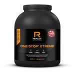 Reflex Nutrition One Stop® Xtreme - Serious Mass Gainer - All in One Protein Powder - 55g Protein, 10.3g BCAAs, 5,000mg Creatine - Muscle Building Protein Shake (Strawberries & Cream, 4.35kg)