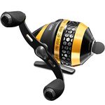WataChamp Bees Spincast Fishing Reel, High Speed 4.3:1 Gear Ratio, 5+1S.S.D.Stainless Steel Ball Bearings, Reversible Handle for Left/Right Retrieve, with Monofilament Line… (Yellow - Double Handle)