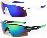 Hifot 2 Pack Kids Sunglasses Childrens Teens Sports Running Baseball Cycling Sunglasses UV400 Protection Eyewear Visor Sunglasses for Boys Girls