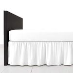 AmigoZone Plain Pollycotton Frilled Bed Base Valance Sheet (White, Double)