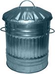 KetoPlastics Medium Metal Bin with Dustbin Lid Strong Galvanised 45 Litre Bin Ideal for the Home, Kitchen Rubbish, Waste, Outdoor Bin, Indoor Bin, Animal Feed, Pet Food Bin - 45L