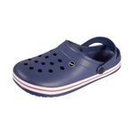 Keanu Unisex Contrast Band Clogs - Mens Ladies Lightweight Slip On Summer Shoes Sandal - UK Sizes 3-12 (Navy, 7-8)