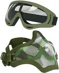 AOUTACC Airsoft Mask and Goggles, A