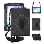 ZenRich Galaxy Tab Active4 Pro 2022/Galaxy Tab Active Pro 2019 10.1" Case (SM-T630/T638/T540/T547) with S Pen Holder, Rugged Heavy Duty Shockproof Case with Kickstand Hand Strap Shoulder Belt, Black