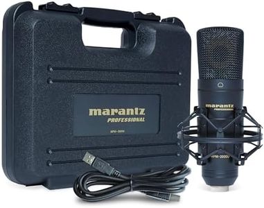 Marantz Professional MPM-2000U - Large Diaphragm Studio Quality USB Condenser Microphone for Podcasting & Recording, with Shockmount, USB Cable & Case, Black