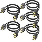 DisplayPort Cable 10-Pack, 6 Feet, Thin DP to DP 1.2 Cable Cord, [4K@60Hz, 2K@165Hz, 2K@144Hz] Display Port to Display Port Cable Braided for Computer, Laptop, Docking Station Monitor and More