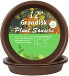 TITE Plant Saucer 12 inch, Heavy Large Planter Durable Thicker Plastic Plant Trays for Indoors and Outdoor, Plant Saucer Drip Trays,Brown (12" - 3 Pack)