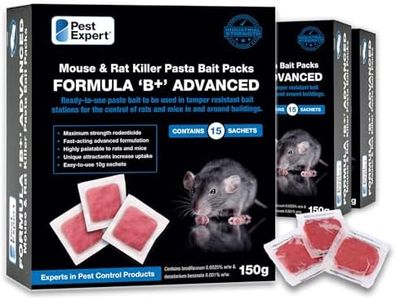Pest Expert Formula B+ Advanced Rat & Mouse Poison Pasta Bait Sachets 450g (3 x 150g) Maximum Super Strength - Single Feed Brodifacoum