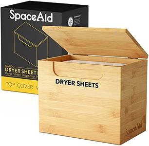 SpaceAid Dryer Sheet Holder with Lid and Labels, Laundry Softener Dryer Sheets Dispenser for Home Laundry Room Farmhouse Decor, Organization and Storage, Bamboo Box Container Organizer