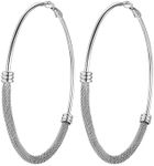 PROSTEEL Hoop Earrings for Women Large Stylish Big Hoops Hypoallergenic 316L Stainless Steel for Women Ladies Silver 80mm With Gift Box