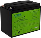 12V 50Ah Deep Cycle AGM Battery, High Capacity 12V Rechargeable Battery, Sealed Lead Acid Replacement 12V Battery for RV, wheelchair, electric fences, ham radios, trolling motors, and more