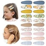 Baby Hair Clip, 20Pcs Cute Hair Clips for Girls, Floral Print Snap Hair Clips Cloth Metal Hair Clips Hair Pins Hair Accessories for Baby Toddler Kids (light colour)