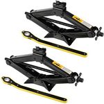 ZEONHAK 2 Pack Car Scissor Jack, 1.5 Tons 3307 Lbs Capacity Heavy Duty Car Jack with Ratchet Wrench, Portable Tire Jack for Car, Truck, Sedan, SUV, MPV