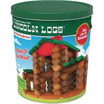 Lincoln Logs – Classic Meetinghouse, Collectible Tin - 117 Parts, Real Wood Logs - Ages 3+ - Retro Building Set for Boys/Girls – Creative Construction Engineering, Preschool Toy , GREEN