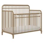 Little Seeds Monarch Hill Ivy 3-in-1 Convertible Metal Crib, Gold