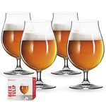 Spiegelau Beer Classics Tulip Glasses Set of 4 - European-Made Crystal, Modern Beer Glasses, Dishwasher Safe, Professional Quality Beer Tulip Glass Gift Set - 15.5 oz