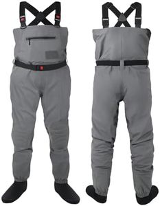 DikaSun Breathable Waders for Men Women, Stocking Foot Waterproof Chest Waders, Lightweight Waders for Fly Fishing