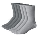 Hanes Men's Max Cushioned Crew Socks, Moisture-Wicking with Odor Control, Multipack, Gray/Charcoal - 6 Pack, 6-12