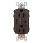 Radiant® 15A Tamper-Resisant Self-Test GFCI USB Type-A/C Outlet Dark Bronze