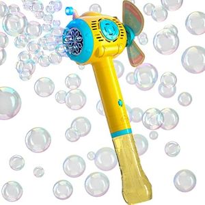 Bubble Wand Machine for Kids Toddlers 1-3， 5000+ Bubbles, 360°No Leak，Windmill-Submarine Automatic Bubble Maker Blower with Led Light 1 Bubble Solution for Party Wedding Outdoor Indoor Activity