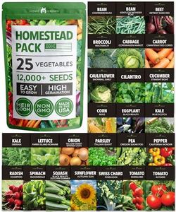 HOME GROWN Heirloom Vegetable Seeds | 25 Non-GMO Varieties | 12k+ Gardening Seed for Planting Vegetables | Prepper Supplies - Homesteading & Survival Gear | Garden Seed for Spring, Summer, Fall