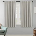 H.VERSAILTEX Blackout Curtains Thermal Insulated Window Treatment Panels Room Darkening Blackout Drapes for Living Room Back Tab/Rod Pocket Bedroom Draperies (2 Panels, Pale Oak, 52 x 63 Inch)