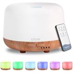 Diffuser 300ML Classic Design Aromatherapy Ultrasonic Air Vapouriser Essential Oil Diffusers Humidifier Scented Fragrance with Remote, Mist Modes, Automatic Off and 7 LED Lights for Home Office AZULON