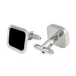 STRIPES® essentials Silver and Black Men Cuff Links