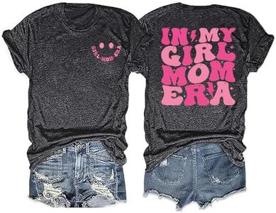 in My Girl Mom Era Shirt Women Funny Letter Printed Mama Tshirt Mother's Day Shirt Gift Casual Short Sleeve Tops (S, Gray)