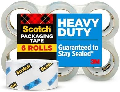 Scotch Heavy Duty Shipping Packing Tape, Clear, Shipping and Packaging Supplies, 1.88 in. x 54.6 yd., 6 Tape Rolls