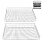 Stainless Steel Baking Tray Pan and Air Fryer Basket Compatible with Cuisinart Airfryer TOA-060 and TOA-065 Deep Fryer Parts & Accessories (2 pcs Air Fryer Basket)