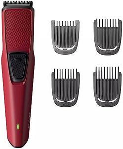 Philips Battery Powered BT1235/15 Skin-friendly Beard trimmer for Men Dura Power Technology, Cordless Rechargeable with USB Charging, Charging indicator, Travel lock