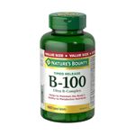 Nature's Bounty Vitamin B-100 Ultra B-Complex Supplement Helps the Body Metabolize Carbohydrates Fats and Proteins 180 coated Time Release tablets