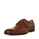 Steve Madden Men's Covet Monk-Strap Loafer, Cognac Leather, 10