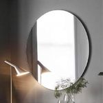 Khushi Decors Round Wall Mirror Glass Bathroom - Frameless Wall Mirror Plain Kach, Mirror Glass for Makeup, Home, Room, Bedroom, Dressing Room (15x15 Inch)