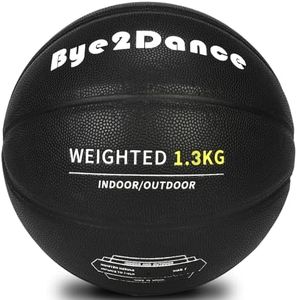 JC Gens Heavy Basketball Official Size 7 PU Weighted Basketball 75cm for Adults Indoor Outdoor Heavy Weight Control Training Black 1.3kg