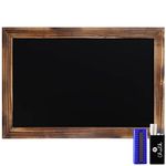 HBCY Creations Rustic Torched Wood Magnetic Wall Chalkboard, Extra Large Size 20" x 30", Framed Decorative Chalkboard - Great for Kitchen Decor, Weddings, Restaurant Menus and More! ... (20" x 30")