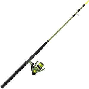 Zebco Big Cat Spinning Reel and Fishing Rod Combo, 8-Foot 2-Piece Fishing Pole, Multi-Layered Drag Stack, Pre-Spooled with 25-Pound Hi-Vis Line, Size 60 Reel, Forest Green