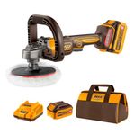 INGCO Cordless Car Polisher 180mm M14 Brushless 3IN1 Polisher Buffer and Sander with 4.0Ah Battery and Charger for Car Detailing Polish Buffing Sanding DIY APLI20181